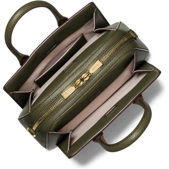 Women's Army Green Imported Leather Laila Extra Small Cross body Bag - Picture 2 of 3